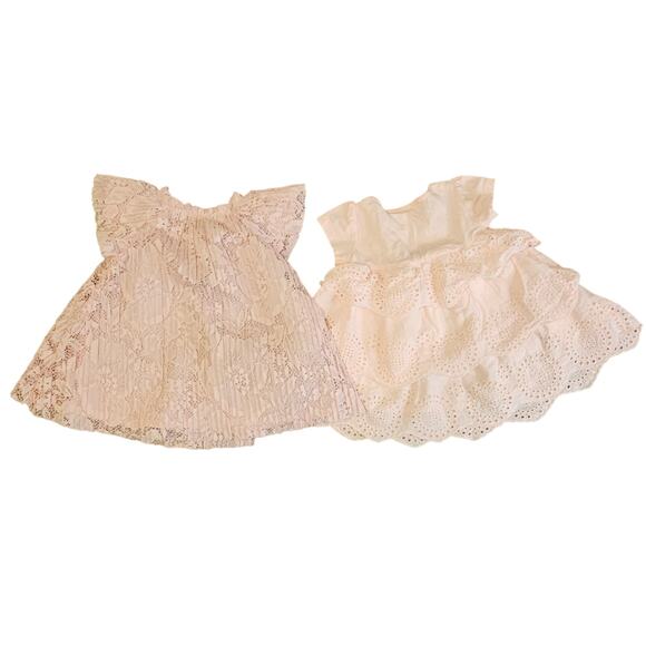 First Impressions & Carter’s Dresses Size 3–6 Months Light Pink & Peach Lace - Picture 2 of 6